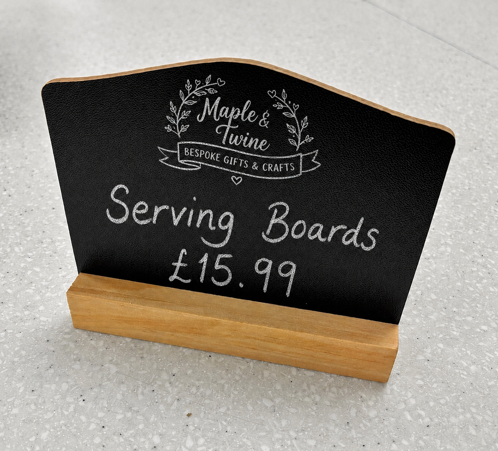 Custom Engraved Black Chalkboard Food Labels/Signs/Display Stands