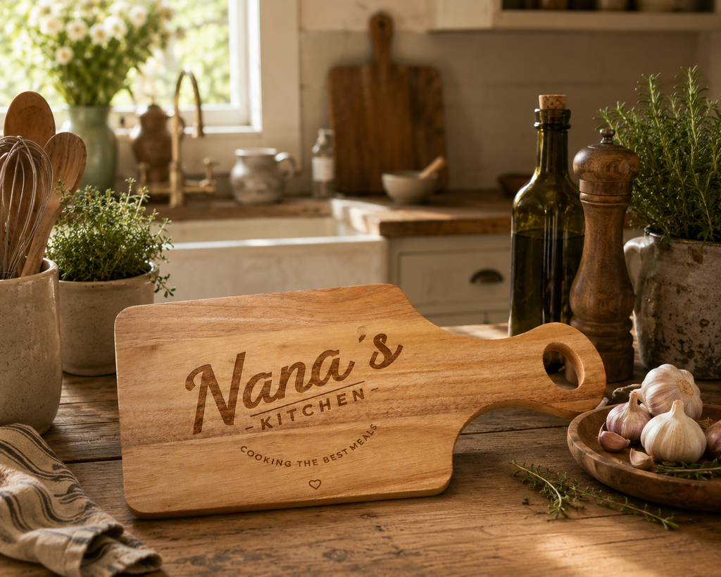 Hevea Wood Cutting/Charcuterie/Chopping Board - Personalised & Custom Engraving