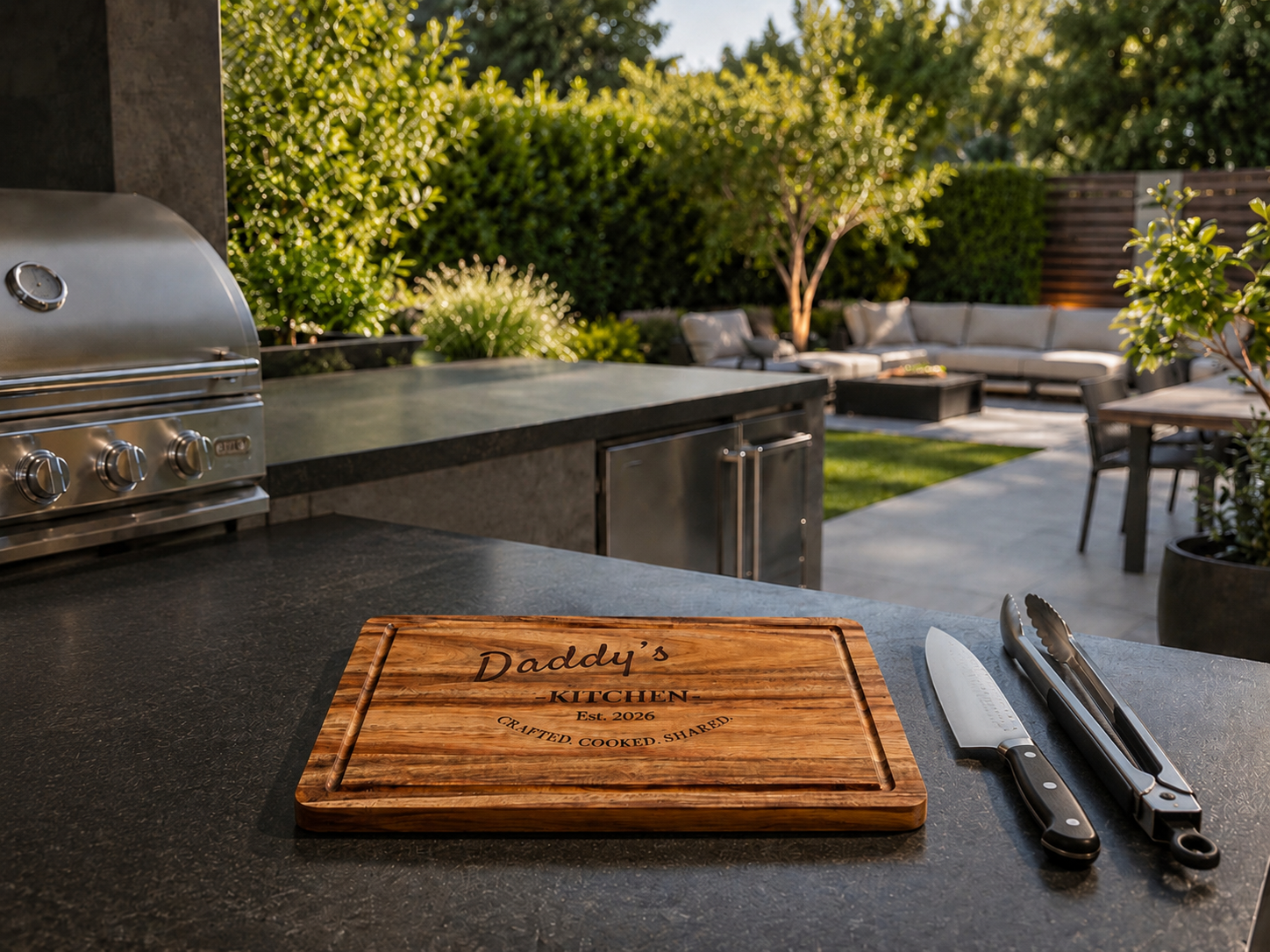 Acacia Wood Large Serving/Cutting/Charcuterie/Chopping Board - Personalised, Custom Engraved