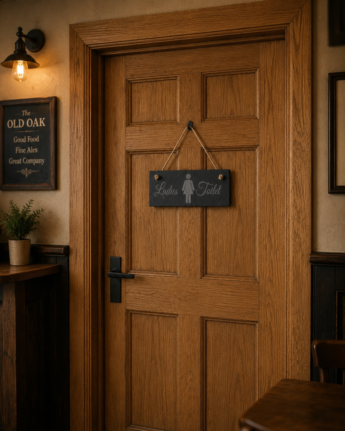 Slate Sign with Hanging Rope - Custom Engraved Business/Corporate Use