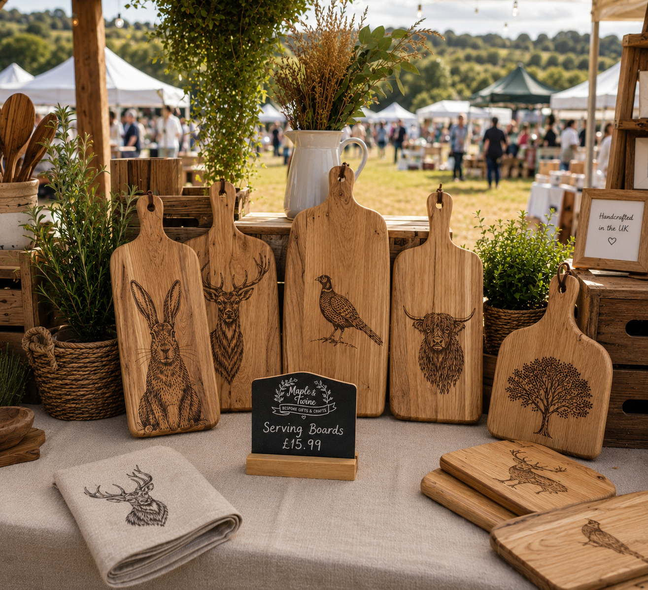 Custom Engraved Black Chalkboard Food Labels/Signs/Display Stands