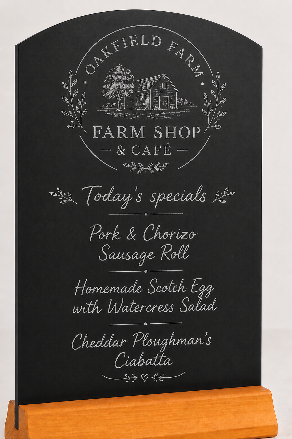 A4 Custom Engraved Black Chalkboard Menu/Signs/Display Stands