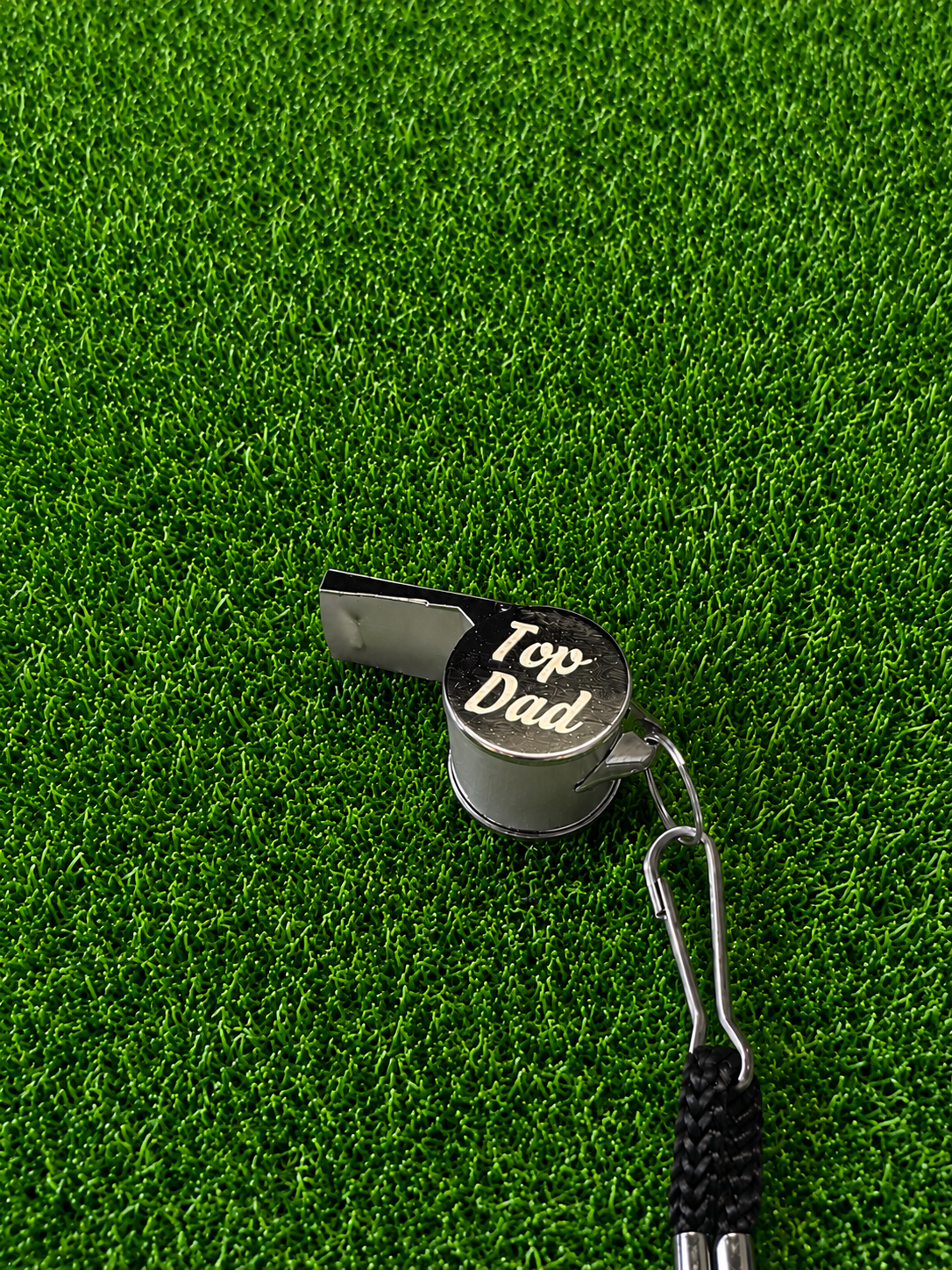 Personalised Stainless Steel Sports Whistle with Lanyard - Custom Logo Engraved/Personalisation