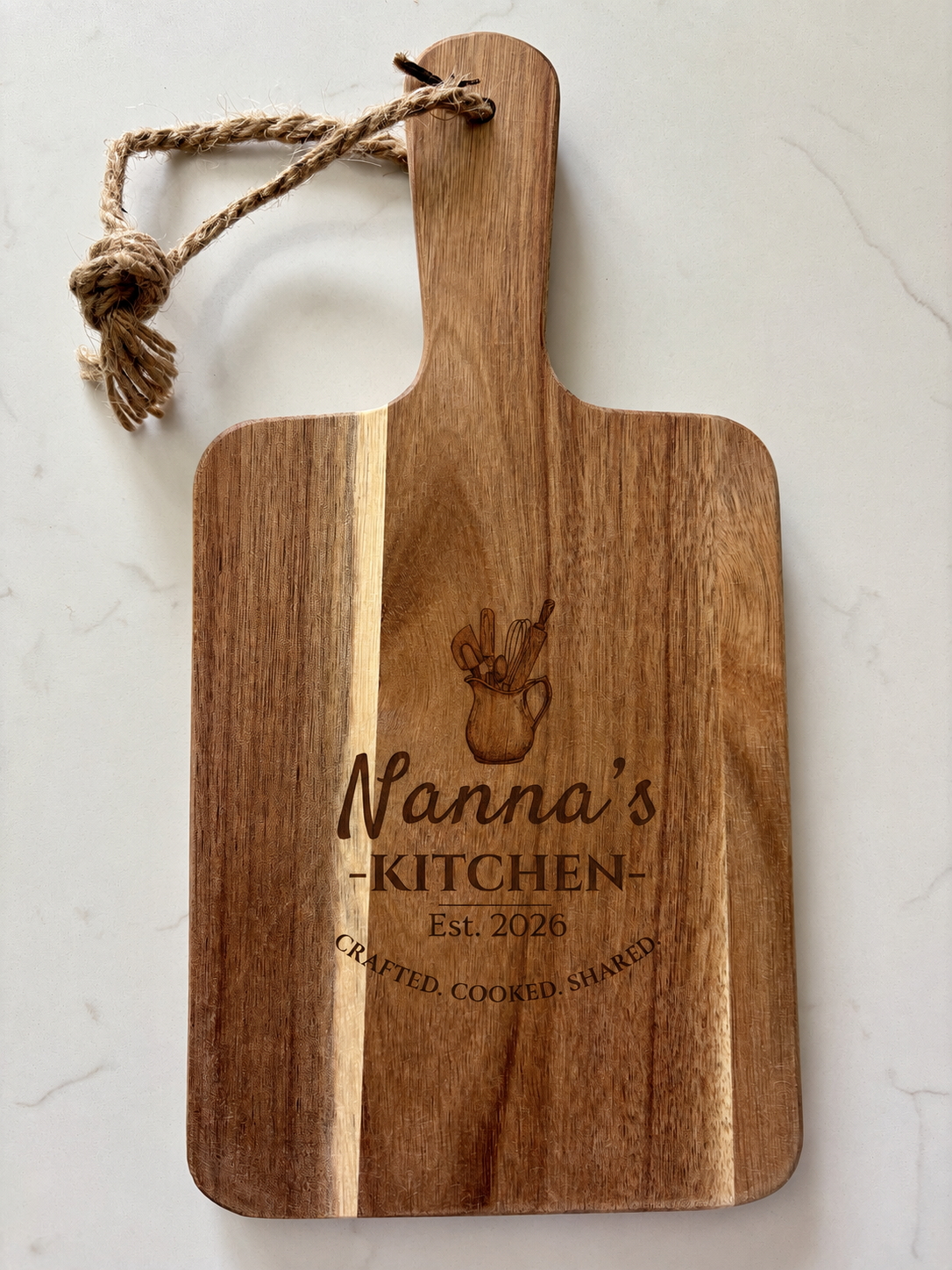 Acacia Wood Cutting/Charcuterie/Chopping Board - Personalised & Custom Engraving