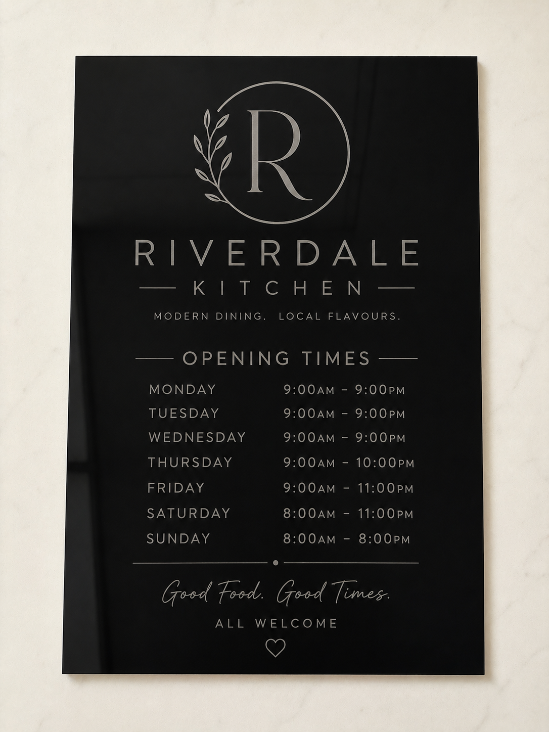 Custom Laser Engraved Acrylic QR & Business Sign