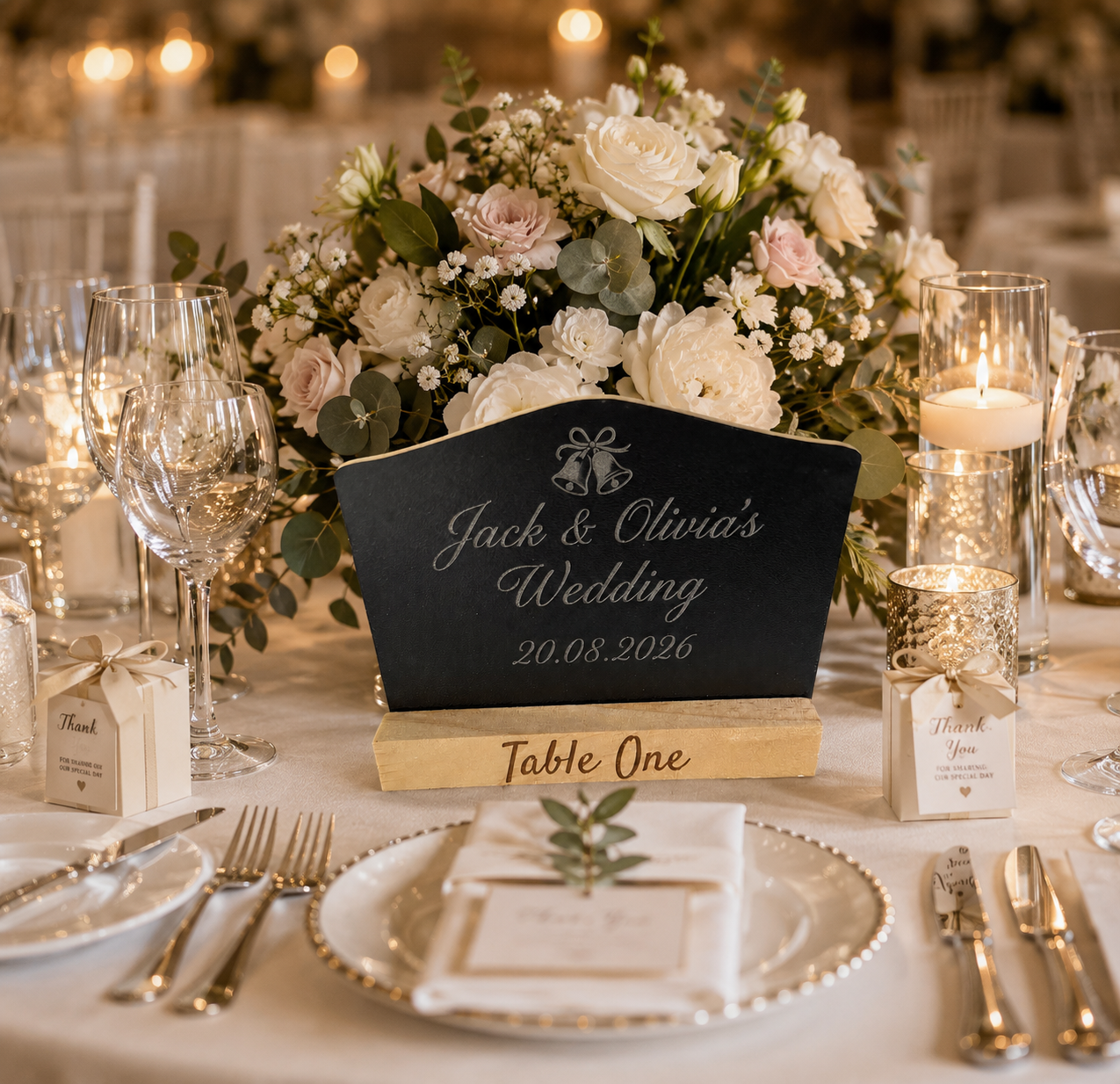 Custom Engraved Black Chalkboard Food Labels/Signs/Display Stands