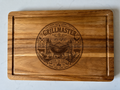 'Grillmaster' Engraved Acacia BBQ Serving Board - Born to Grill Gift