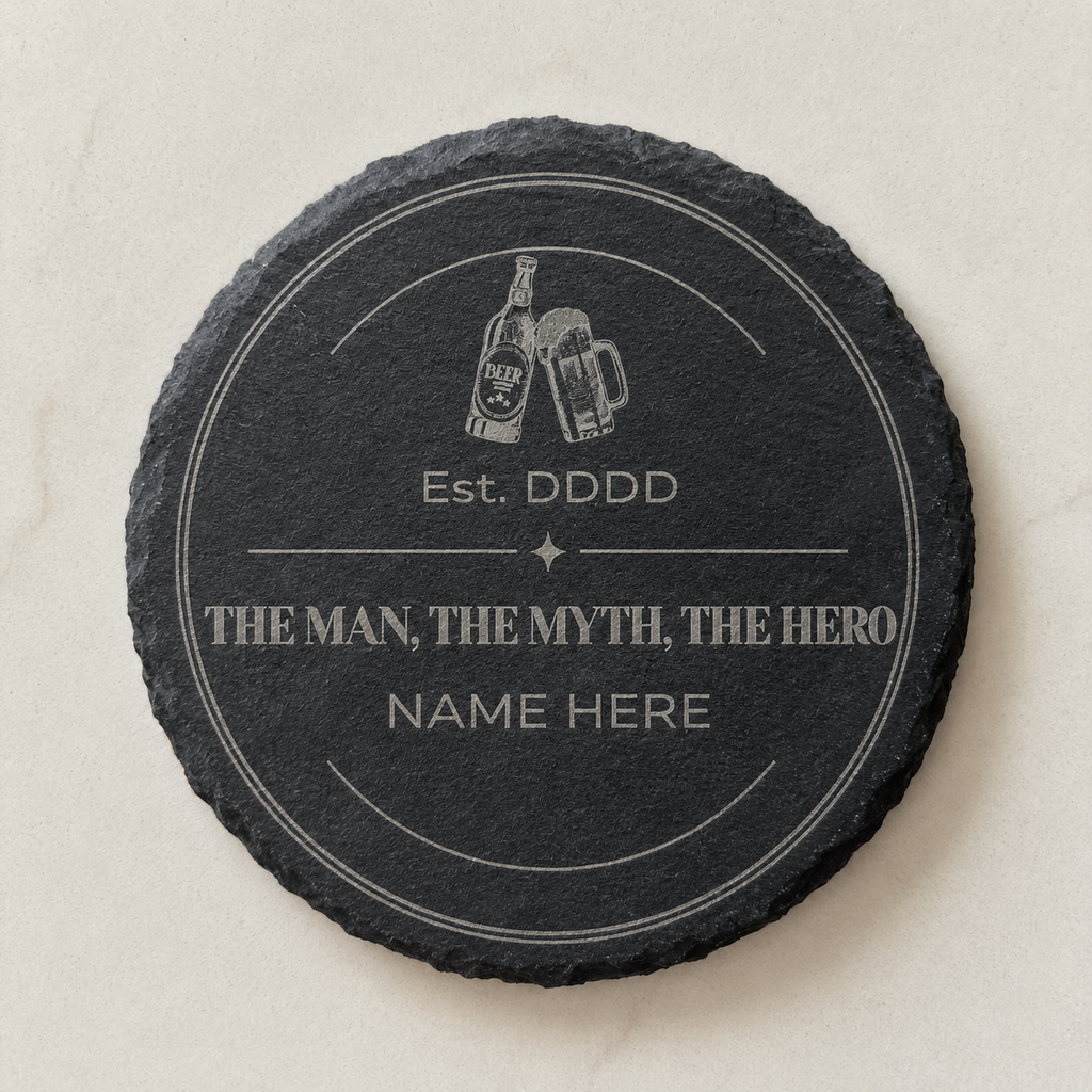 Personalised Father's Day/Birthday/Gifts for Him - Engraved Slate Coasters