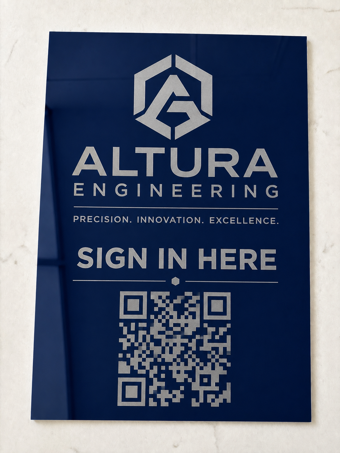 Custom Laser Engraved Acrylic QR & Business Sign