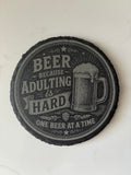 Engraved Novelty Slate Coaster – Funny, BBQ, Coffee & Alcohol Designs