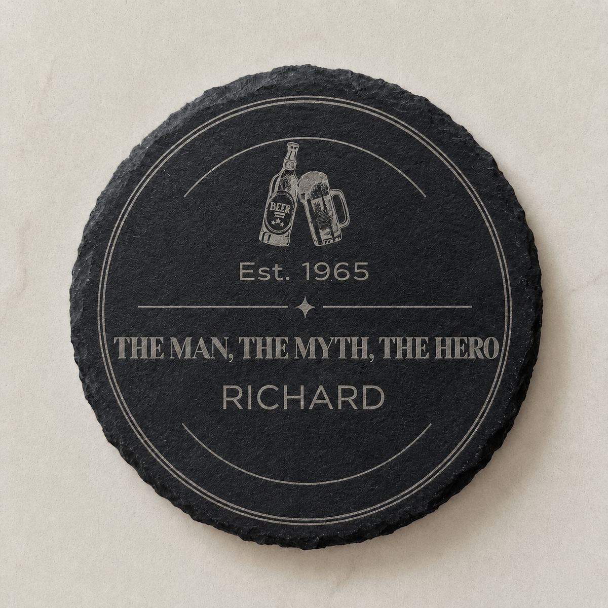 Custom Engraved Slate Coaster - Personalised/Gift/Present/Keepsake