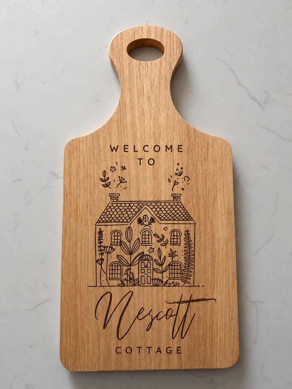 Personalised Welcome/Home/Sweet Home/New Home Engraved Hevea Wood Chopping Board