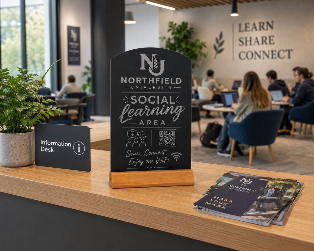 A4 Custom Engraved Black Chalkboard Menu/Signs/Display Stands