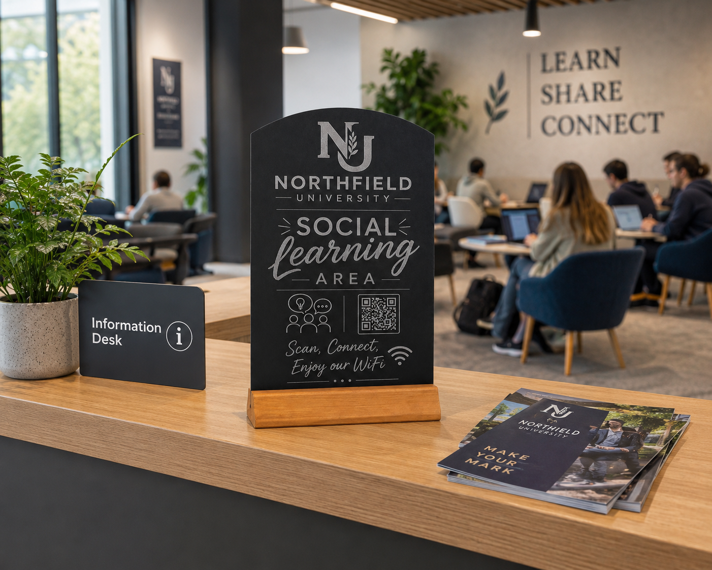 A4 Custom Engraved Black Chalkboard Menu/Signs/Display Stands