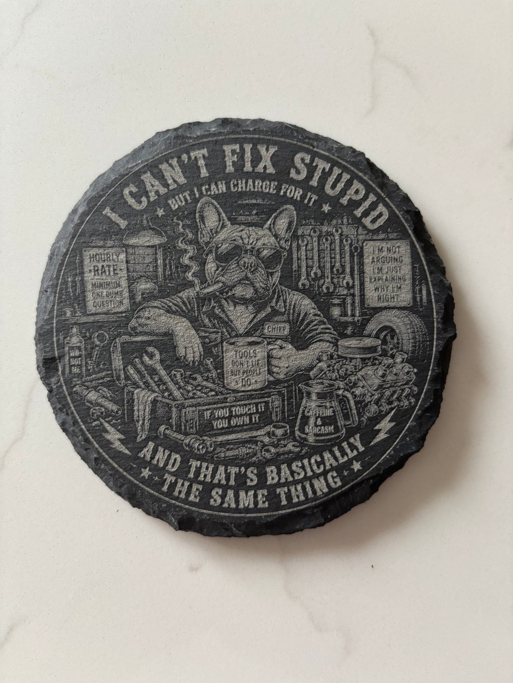 Engraved Novelty Slate Coaster – Funny, BBQ, Coffee & Alcohol Designs