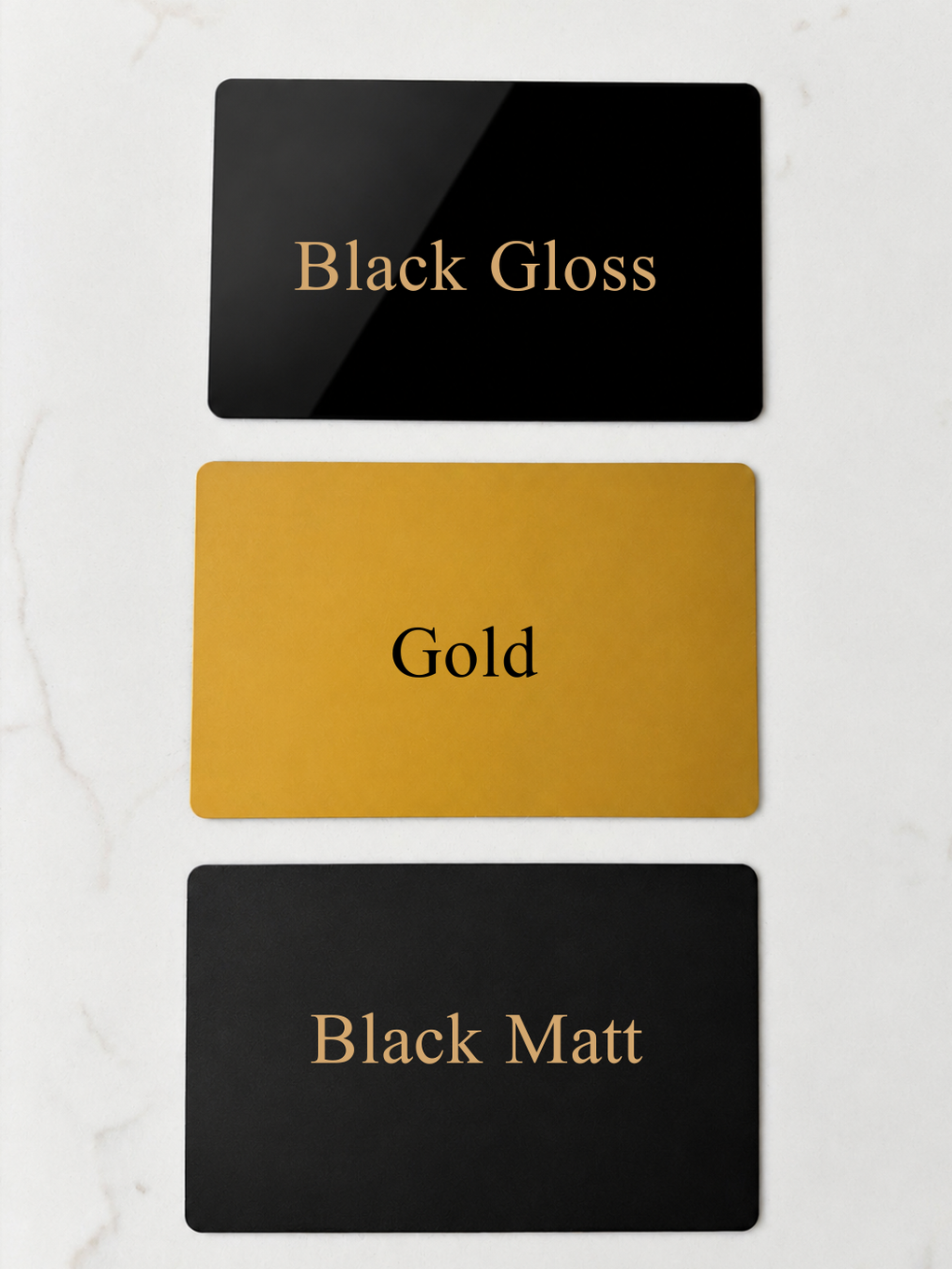 Business Cards Custom Engraved - Coated Aluminium x50