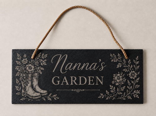 Beer/Garden Slate Sign with Hanging Rope - Custom Engraved/Personalised