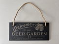 Custom Engraved/Personalised Garden Slate Sign with Hanging Rope