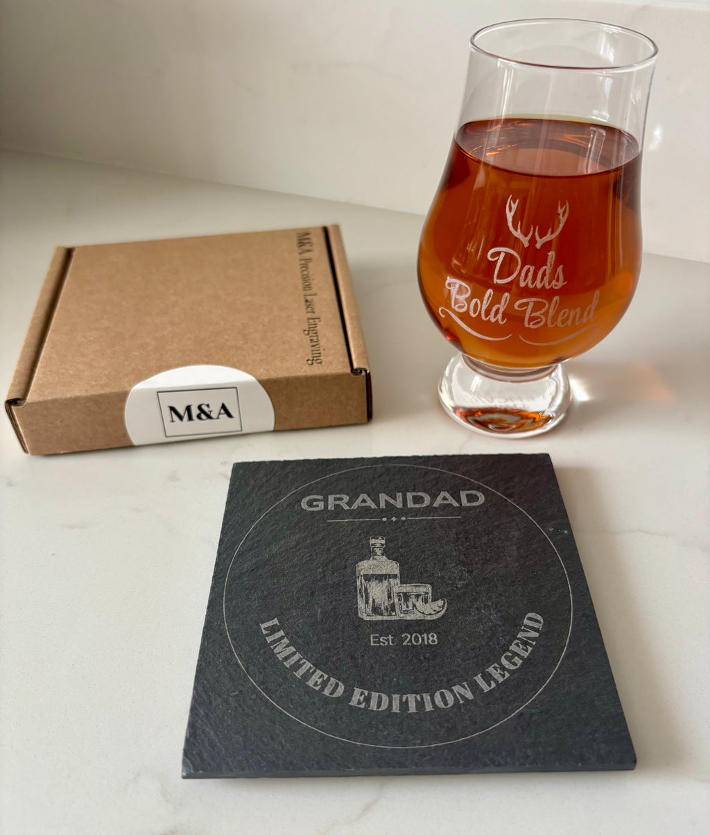 Custom Engraved Slate Coaster - Personalised/Gift/Present/Keepsake