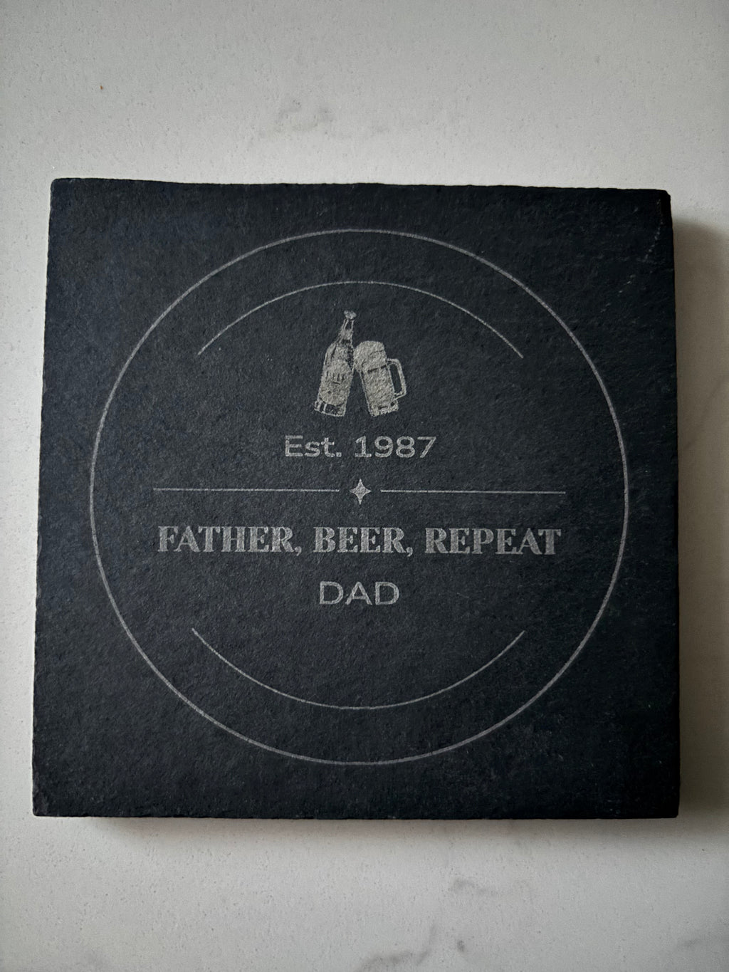 Custom Engraved Slate Coaster - Personalised/Gift/Present/Keepsake