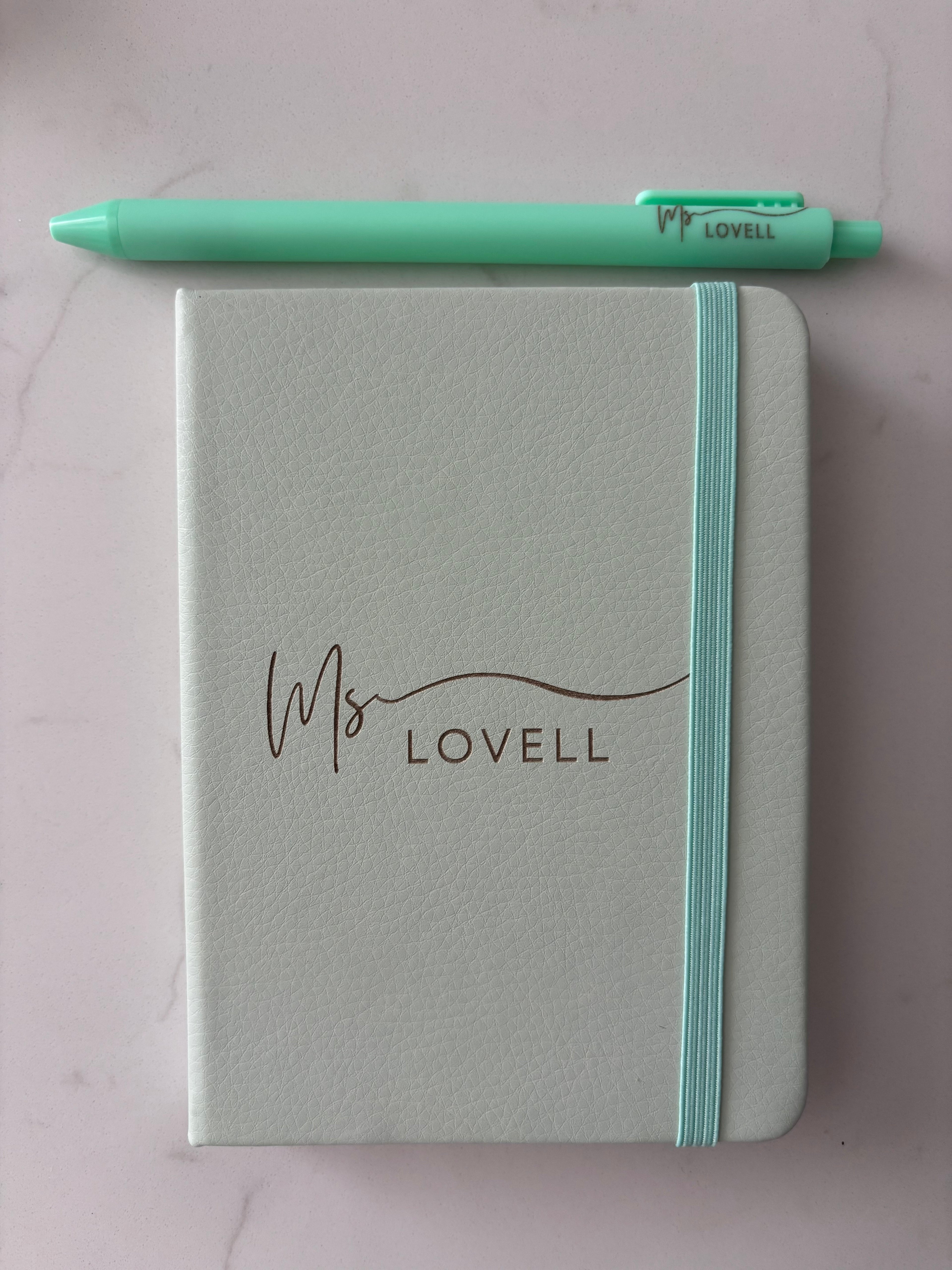 Personalised Faux Leather A6 Executive Notebook & Pen Set