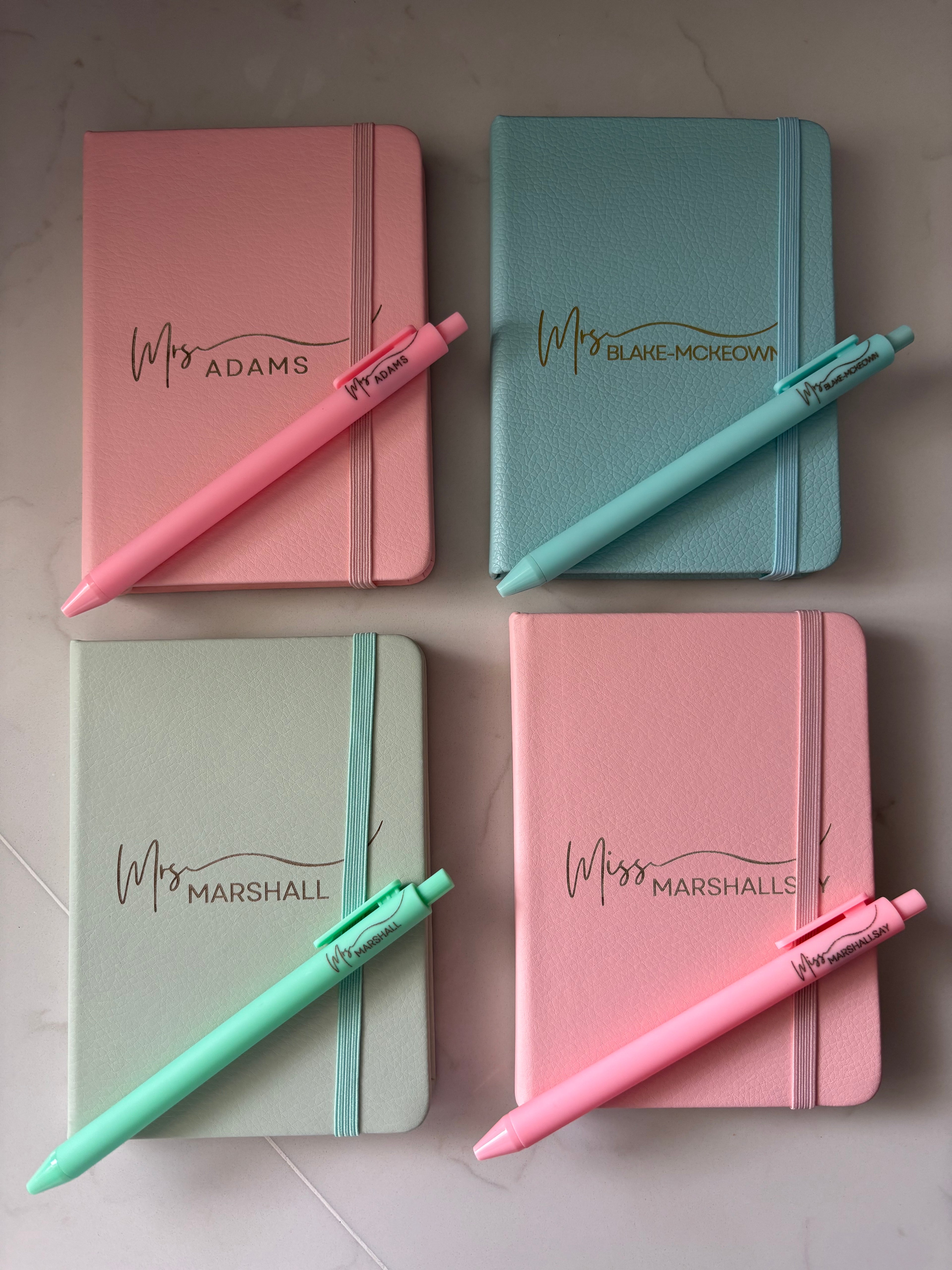 Personalised Faux Leather A6 Executive Notebook & Pen Set