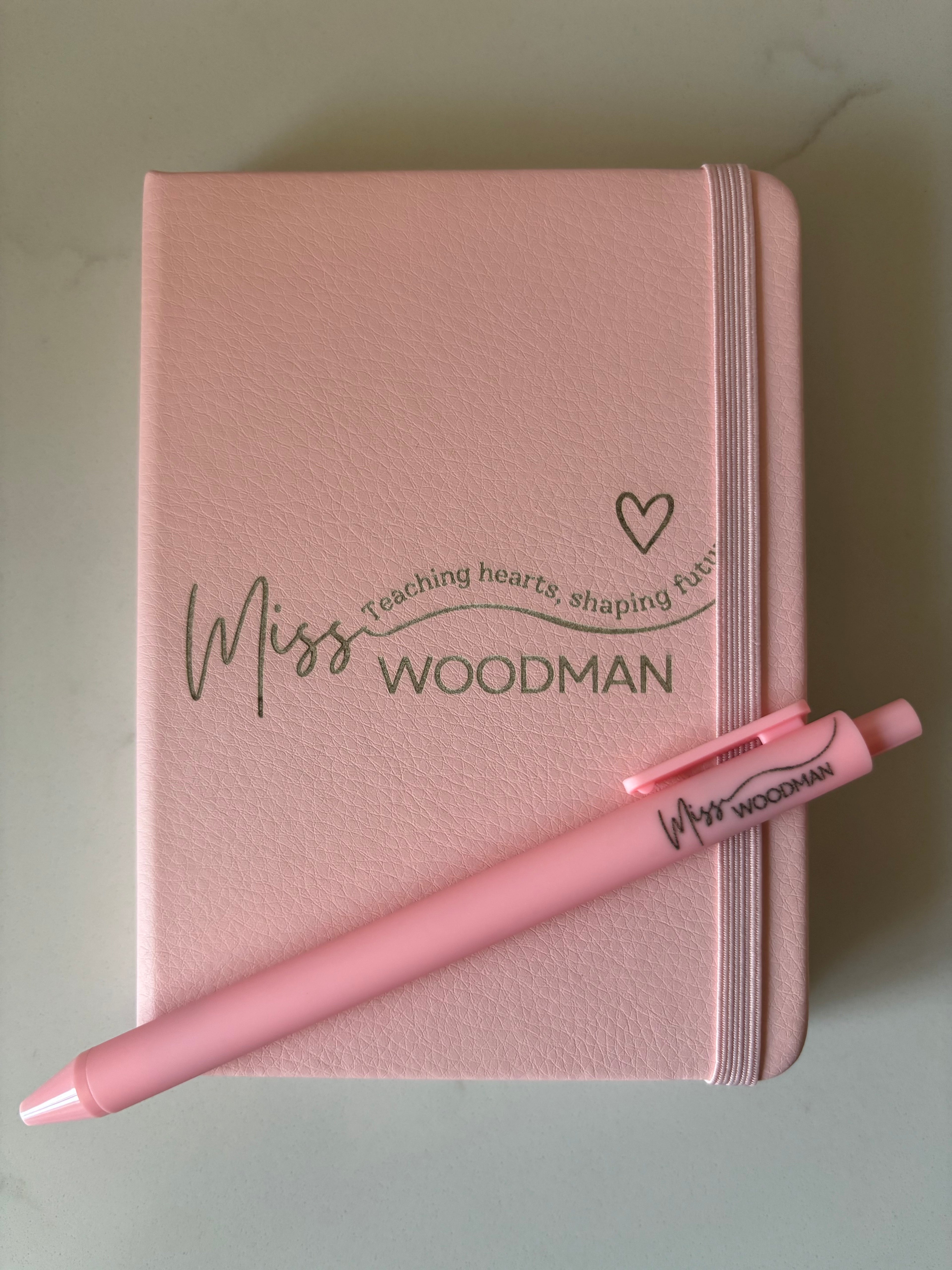 Personalised Faux Leather A6 Executive Notebook & Pen Set