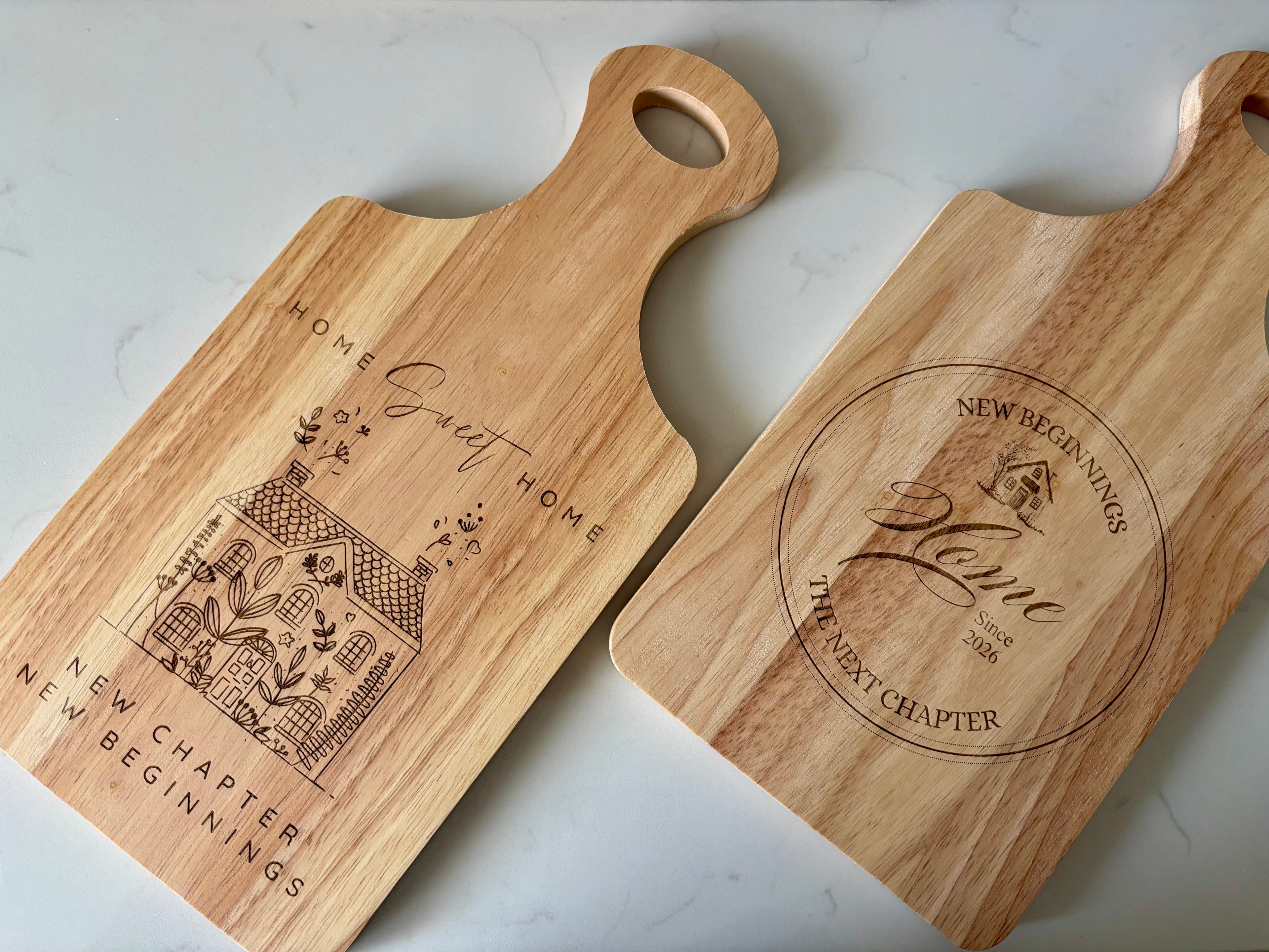 Hevea Wood Cutting/Charcuterie/Chopping Board - Personalised & Custom Engraving