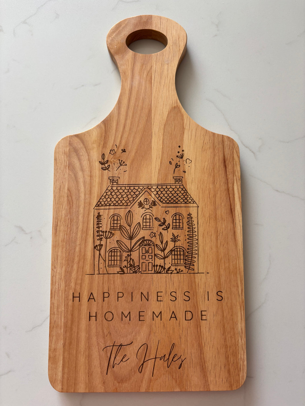 Personalised Welcome/Home/Sweet Home/New Home Engraved Hevea Wood Chopping Board